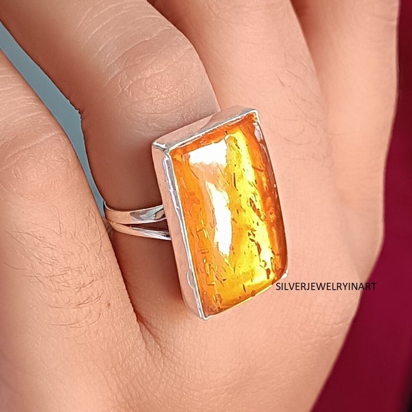 Bague cornaline naturelle, bague faite main en argent sterling 925, bague avec pierres précieuses orange, bague cadeau femme, bague avec pierres précieuses naturelles, bague en argent avec pierres précieuses