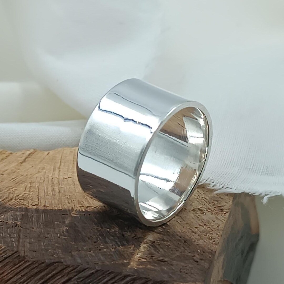 Handmade 925 Sterling Silver Wide Band Ring: Thick Statement Jewelry - Etsy
