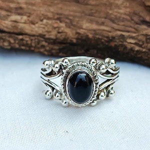 Black Onyx Ring,Statement Ring, Handmade Silver Jewelry,925 Sterling Silver ,Black Onyx  Stone Ring,Anniversary Ring,Designer Ring,Gift  Her