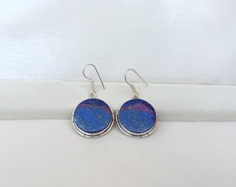Handmade Lapis Lazuli Earrings: 925 Sterling Silver Jewelry