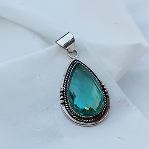 Aquamarine Pendant ,Anniversary Gift ,Handmade Pendant ,Silver Jewelry ,925 Sterling Silver Pendant , Aquamarine Gemstone, Women Gift ,