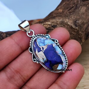 Purple Dahila Turquoise Pendant, 925 Sterling Silver Pendant, Women Jewelry, Dahila Turquoise Gemstone, Christmas Gift, Gift For Her.