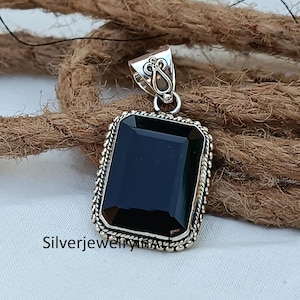 Black Onyx Pendant , Silver Pendant , 925 Sterling Silver Pendant ,Anniversary Gift ,Black Onyx Gemstone ,Women Jewelry,Gift For Her,