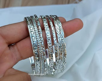 Set Of 7 Bangles , Stacking Bangles ,Sterling Silver Bangles , 7 Days Bangles , Women Bangles , Indian Handmade Bangles , Christmas Gifts