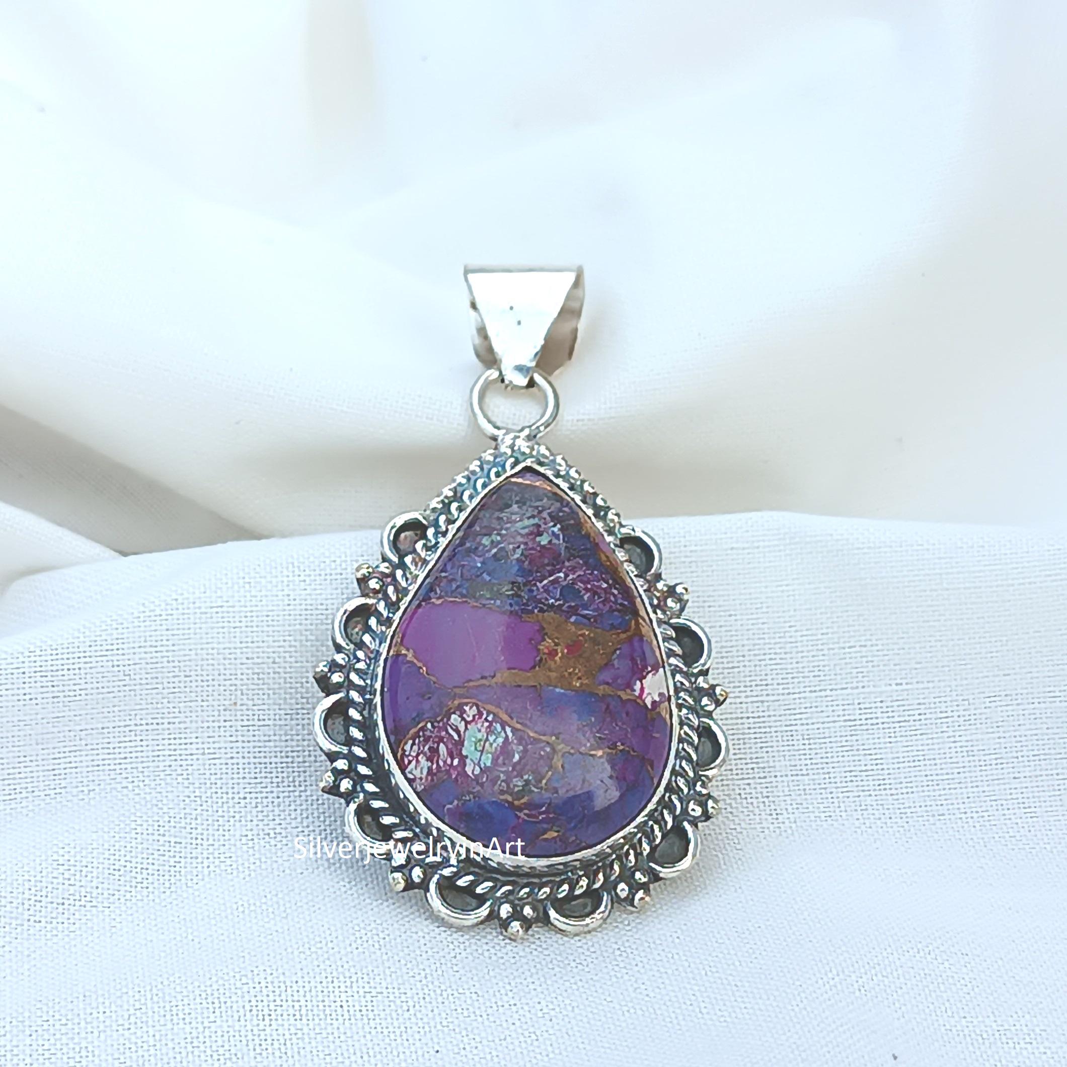 open lace back dress Rare Kingman Purple Purple Turquoise Mohave Pendants
