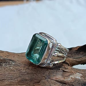 Handmade Aquamarine Sterling Silver Statement Ring