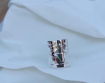 Brede bandring geoxideerd sterlingzilver: matte afwerking