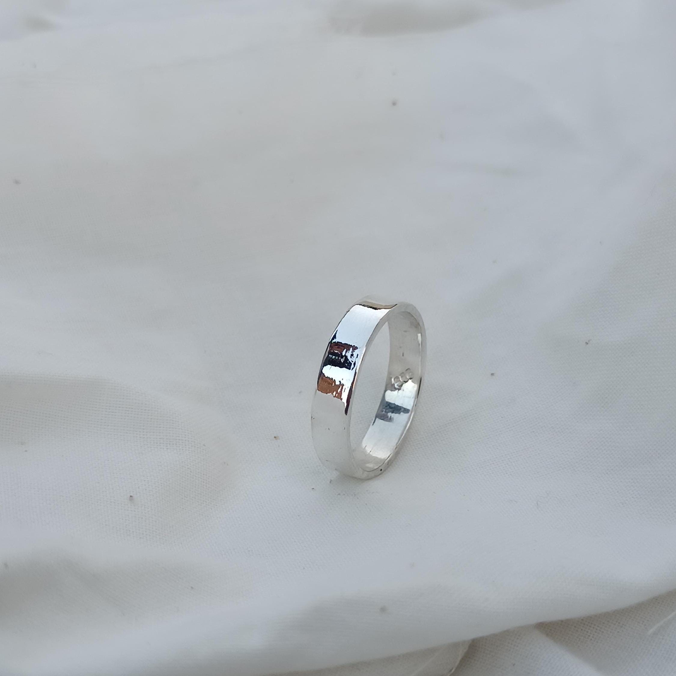 Handmade Sterling 925 Silver Flat Band Ring: Stacking Jewelry - Etsy