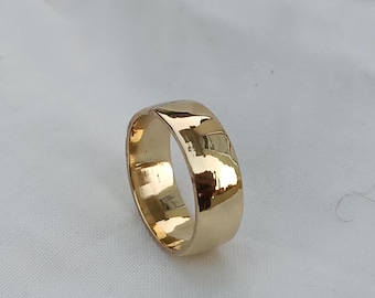 Handmade Brass Band Ring: Wide Women's Jewelry