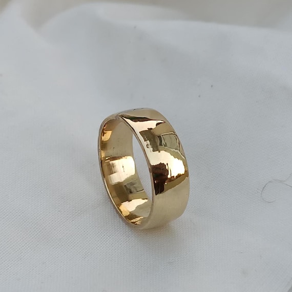 Handmade Brass Band Ring: Wide Women's Jewelry