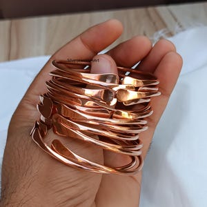 Copper Bangles, Set Of 7 Bangles , Hammered Bangles , Adjustable Bracelets , Thin Sparkly Bangles , 7 Days Bangles , Handmade Bangles