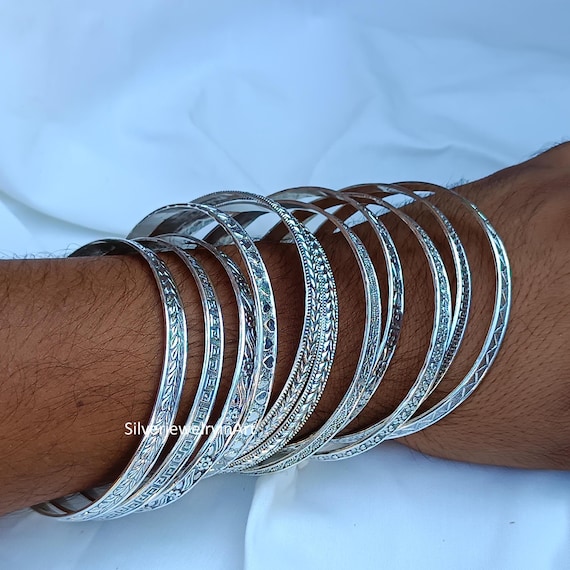 Set of 11 Bangles , Stacking Bangles ,sterling Silver Bangles , 11