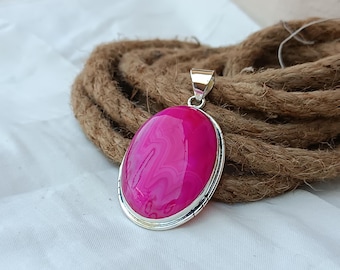 Pink Druzy Pendant: Handmade .925 Sterling Silver Gemstone Jewelry