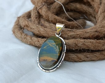 Ciondolo in pietersite fatto a mano: gioiello in argento sterling 925 con pietre preziose