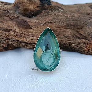 Naturel Aquamarine Ring ,925 Sterling Silver Ring ,Handmade Silver Ring ,Aquamarine Jewelry ,Gift For Birthday Christmas Gift, Gift For Her.