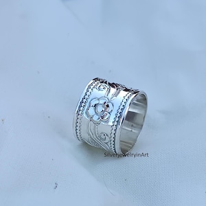 Wide Band ring   925 Sterling ring  Woman Thumb Ring,Birthday Gift Oxidised Matte Ring Gift For Women  Silver band Ring  Gift for Christmas
