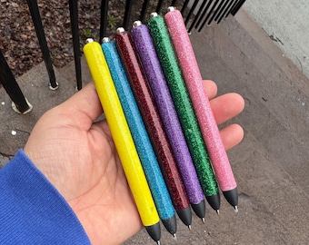 Bolígrafo de gel recargable / Bolígrafo con purpurina / Personalizado