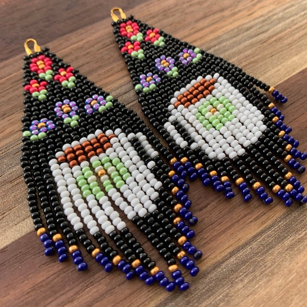 Custom Coffee Cup Earrings | Indigenous Beaded Earrings