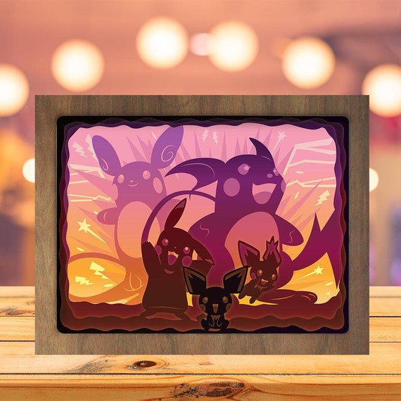 Lightbox Pokemon Pikachu Paper Cut Light Box File Cricut - Etsy