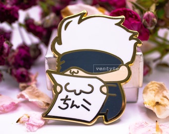 Blind Artist cute chibi/2-inch gold hard enamel pin