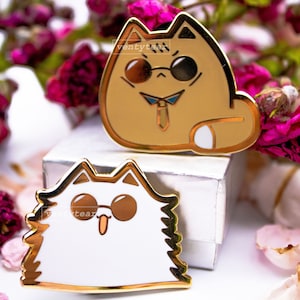Katze JK Sorcery süßer chibi / 1,5 Zoll goldener Hartemaille Pin