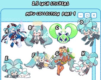 Pegatinas de Hast Miku de 2,5 pulgadas