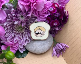 Jk sorcery overworking bread // 1.5-inch gold hard enamel pin //