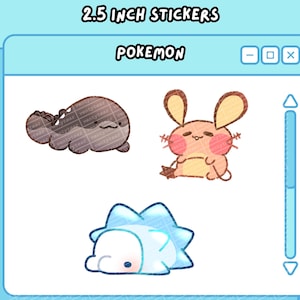 Poke Animals mon ||Waterproof Vinyl Decal || 2.5 inch matte stickers || Laptop, Journal, Water Bottle