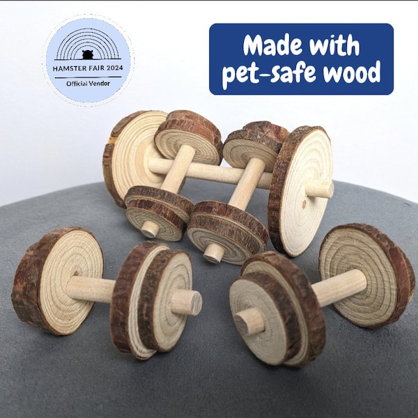 Wood Chew Toy Set for Small Pets, Gerbil Toys, Hamster Chew Toys, Hamster Toys, Rat Toys, Rat Chew Toys, Toys for Mice, Small Animal Toys