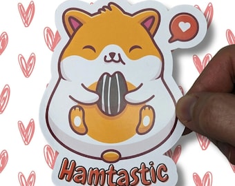 Pegatina de hámster grande, pegatina de roedores, pegatina de mascota, pegatinas de animales lindos, regalo de hámster