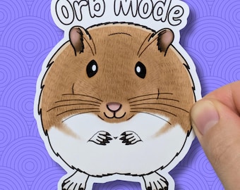 Pegatina grande de jerbo: Pegatina brillante para mascota "Modo Orbe"