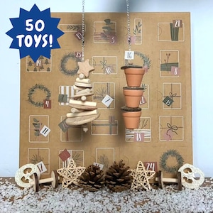 Foraging toy + chew toy mystery advent calendar for small pets | Toys for Gerbils, Hamsters, Mice & Rats | Mouse and Hamster Advent Calendar