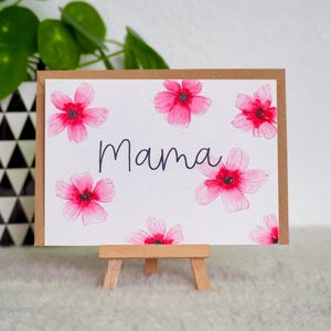 Muttertagskarte aquarell Mama - original handgemalte A6 Postkarte mit Umschlag