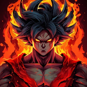 DBZ Goku Flaming Image Art High Quality NFT