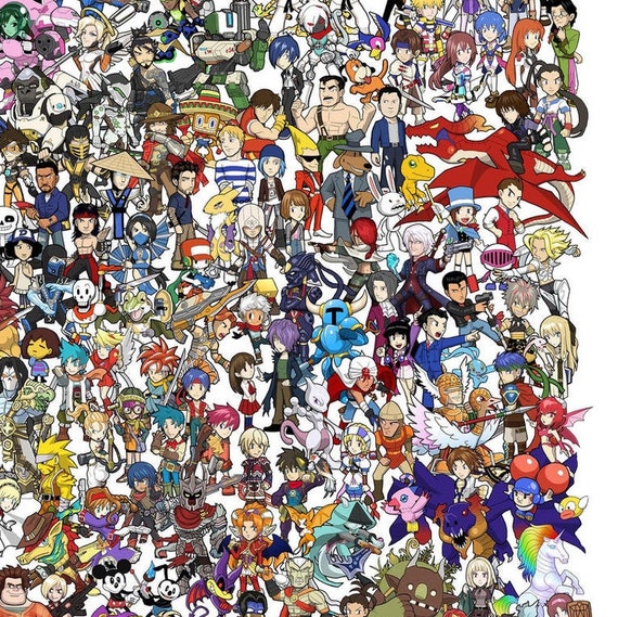 All Game Heroes Characters Collection Wall Art Digital Print