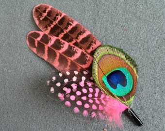 Sombrero unisex con plumas rosas para hombre y mujer.