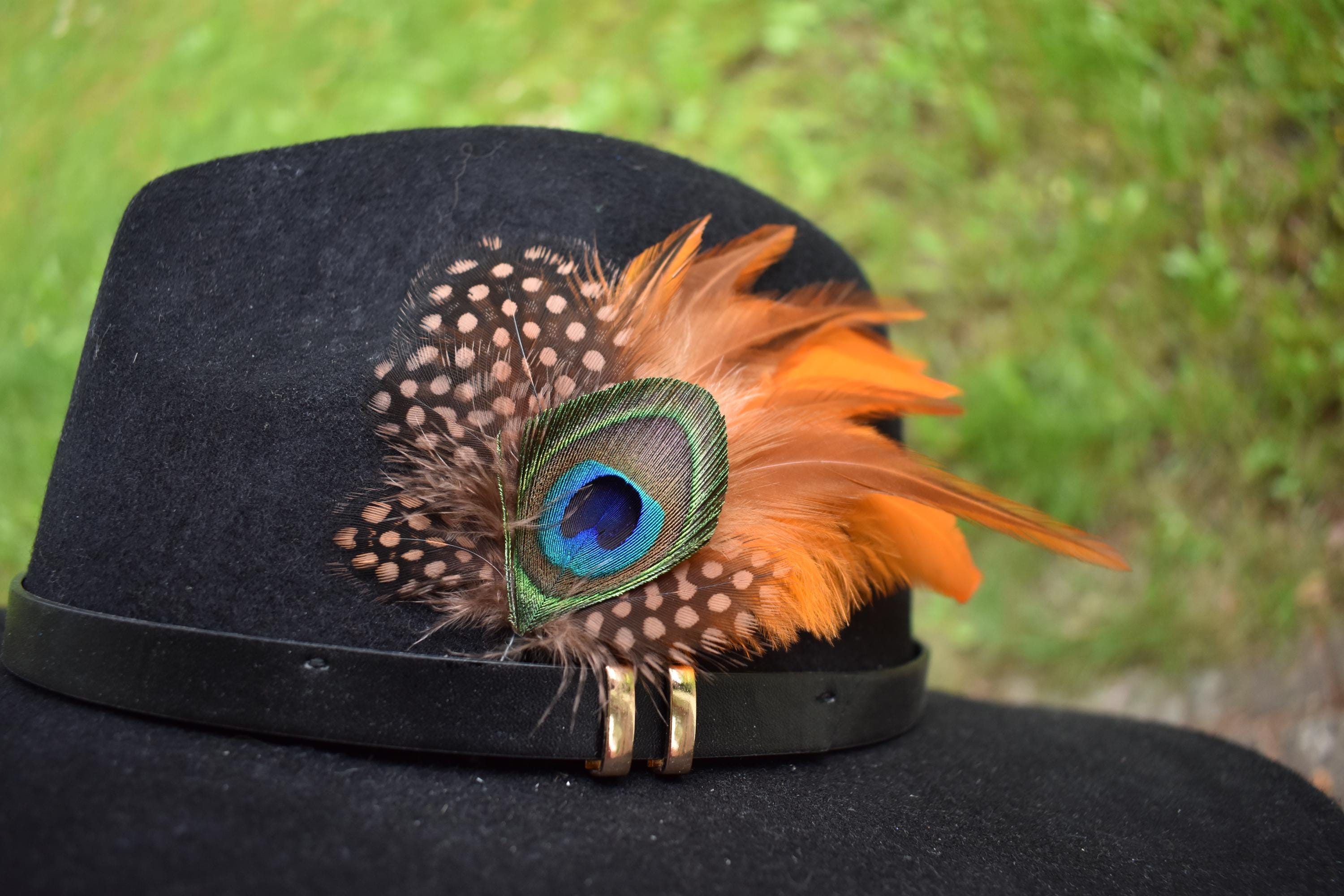 Vintage United Hatters Faux Fur Fedora Hat Black Small Ford Mustang Pin Feather Steteson Pinnacle Beaver Fur Felt Fedora – McKinney Hat Company main image 2