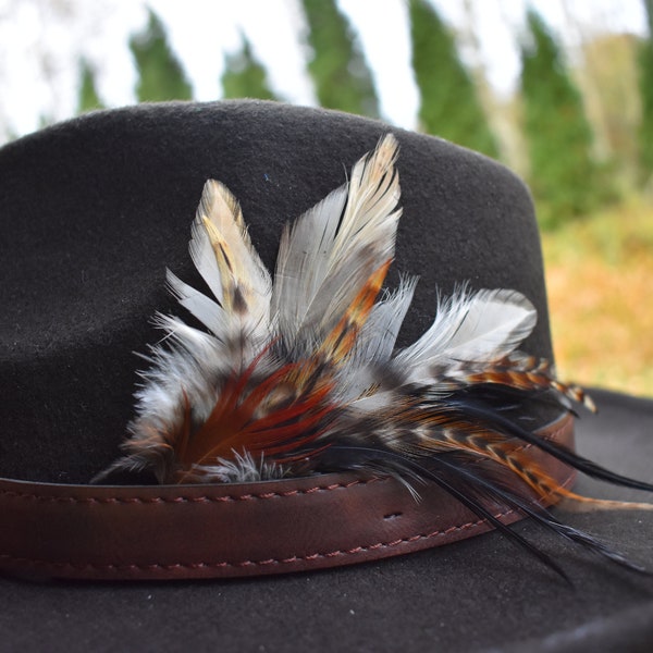Hat feathers for men, women, unisex, handmade, western style,  Texas cowboys, Trilby, Fedora hat. 5
