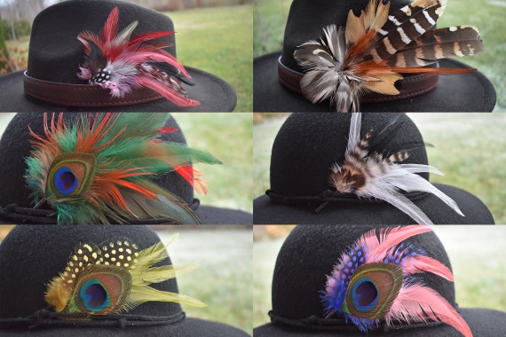 Hat Feathers for Men, Women, Unisex, Handmade, Western Style, Texas  Cowboys, Trilby, Fedora Hat. 