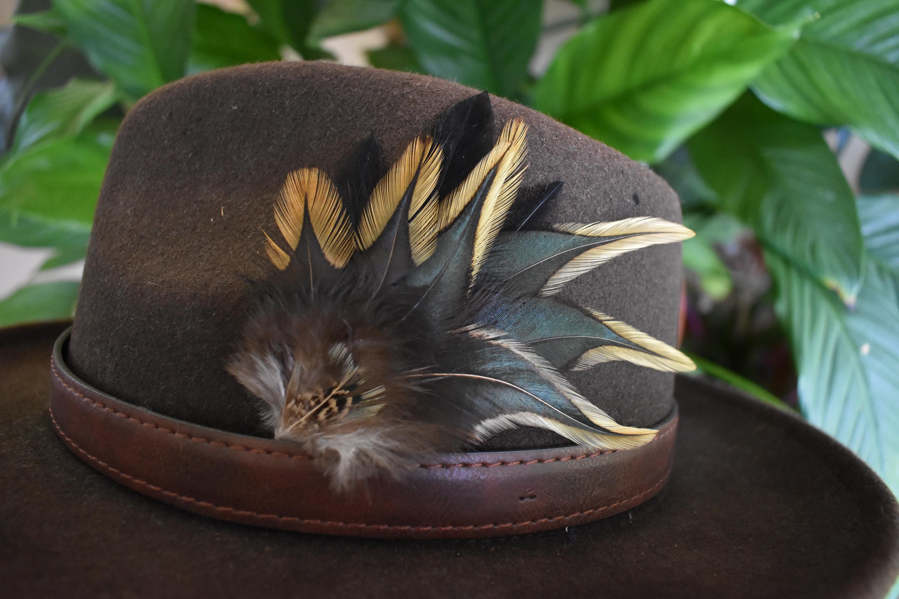 10 Piume Naturali Per Cappelli - Decorazioni Colorate Per Cappelli Da Cowboy E Fai Da Te - Foto 10