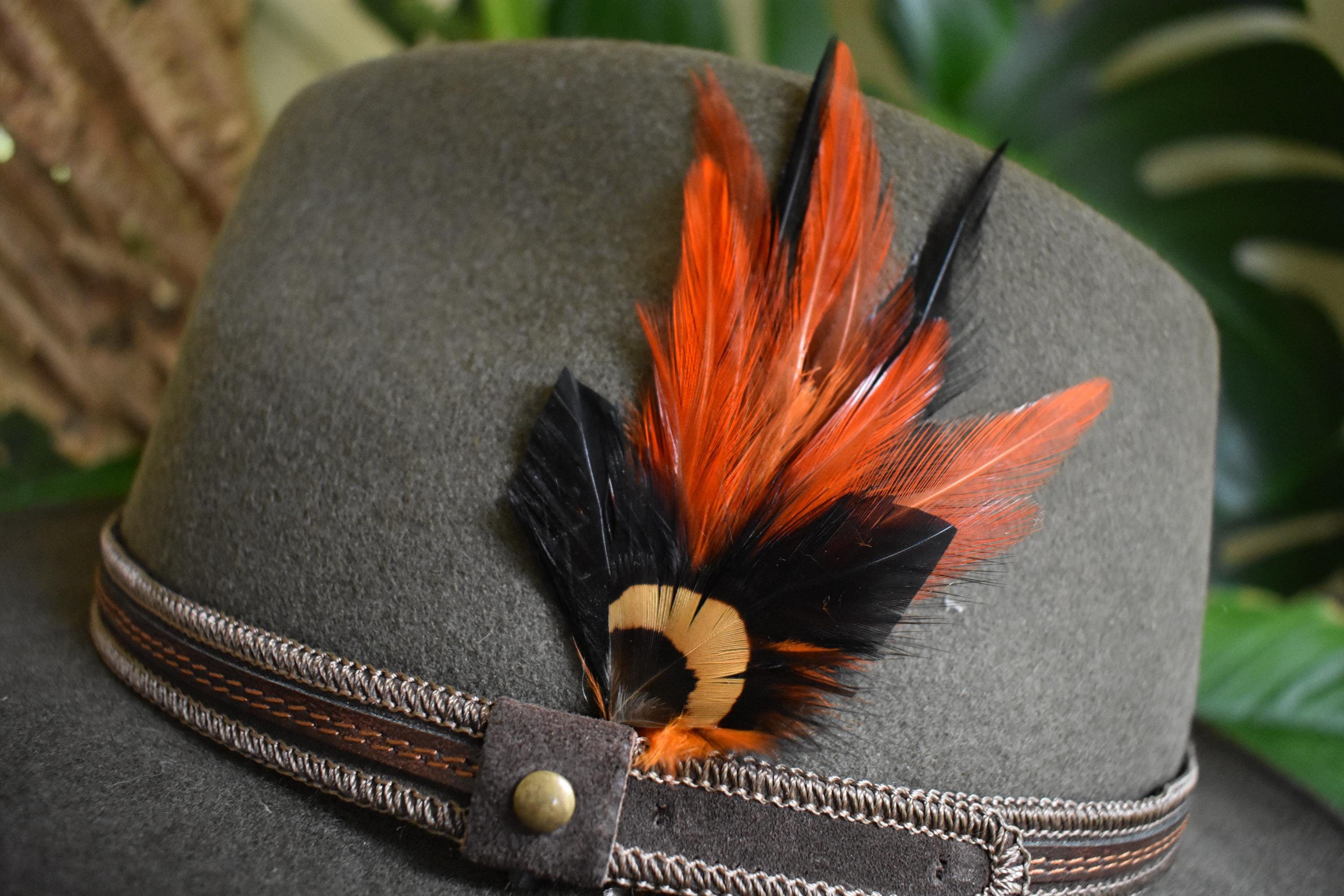 SHOWSTOPPER 1940\'s BLACK FELT FEDORA WITH BLACK/PINK FEATHER \