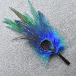 Turquoise Feather Fedora Hat Accessory: Handmade Western Style