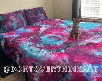 Tie Dye Duvet Cover | Hand Dyed, Made to Order, Queen