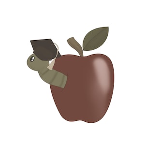 Graduation Cap Worm Apple Cookie Cutter