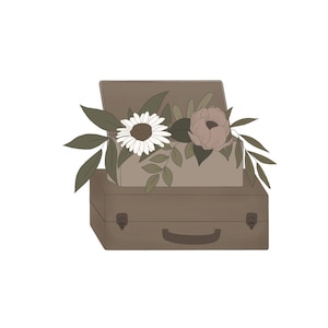 Floral Open Suitcase