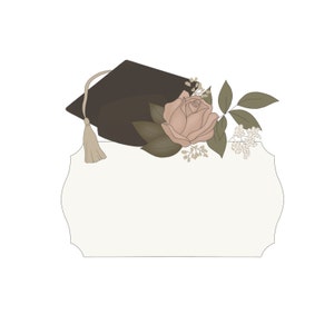 Floral Graduation Cap Plaque Cookie Cutter