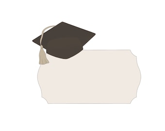 Graduation Cap Plaque Cookie Cutter