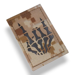 Skeleton Sign of the Horns / Rock On Velcro® Patch - 3&#39;&#39;x2&#39;&#39; - 70 fabrics & 21 backings options