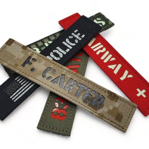 Patch Velcro® personnalisé - 5 x 1 pouces - 70 tissus et 21 supports au choix