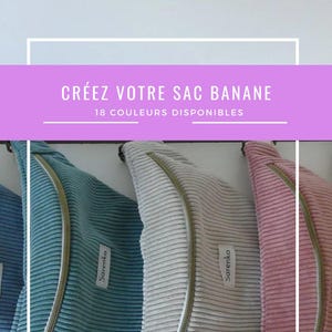 Sac banane personnalisée,velours côtelé,fabrication française,sac banane multicolore,velours menthe,vieux rose,bleu marine,beige,camel,